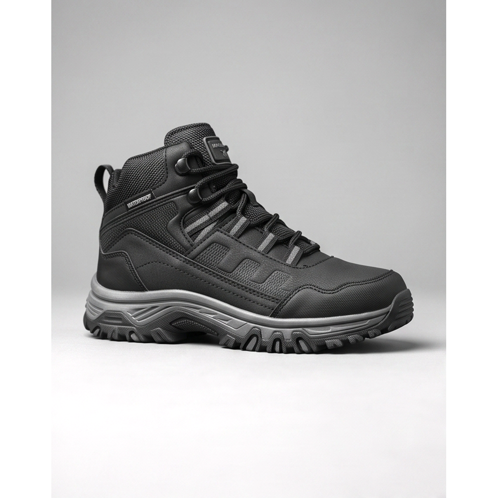 2281-Magg Point Anatomik Kaydırmaz Tabanlı Unisex Fermuarlı Spor Bot - NKT02281-siyah-37