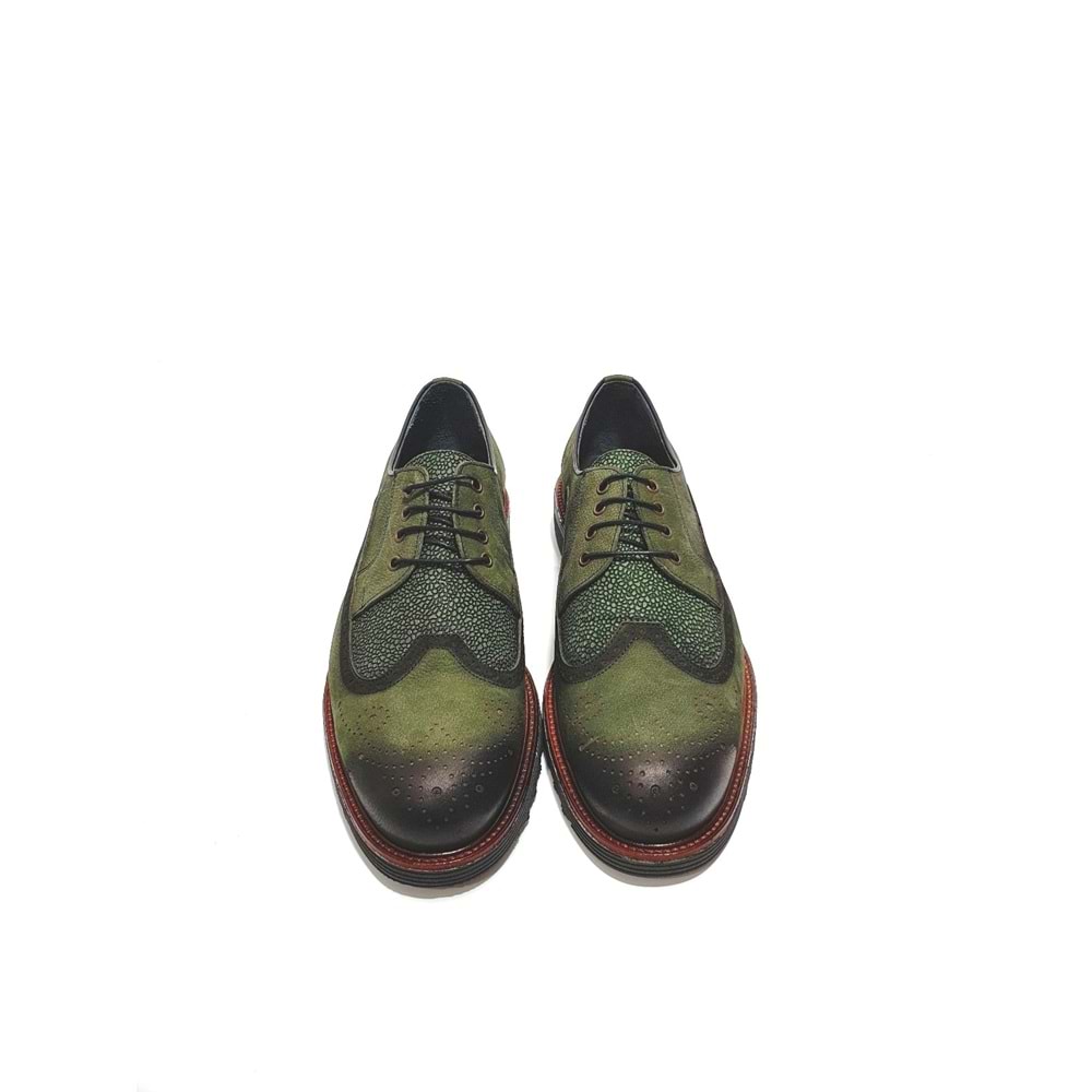 winssto deri erkek günlük ayakkabı - yeşil - 43