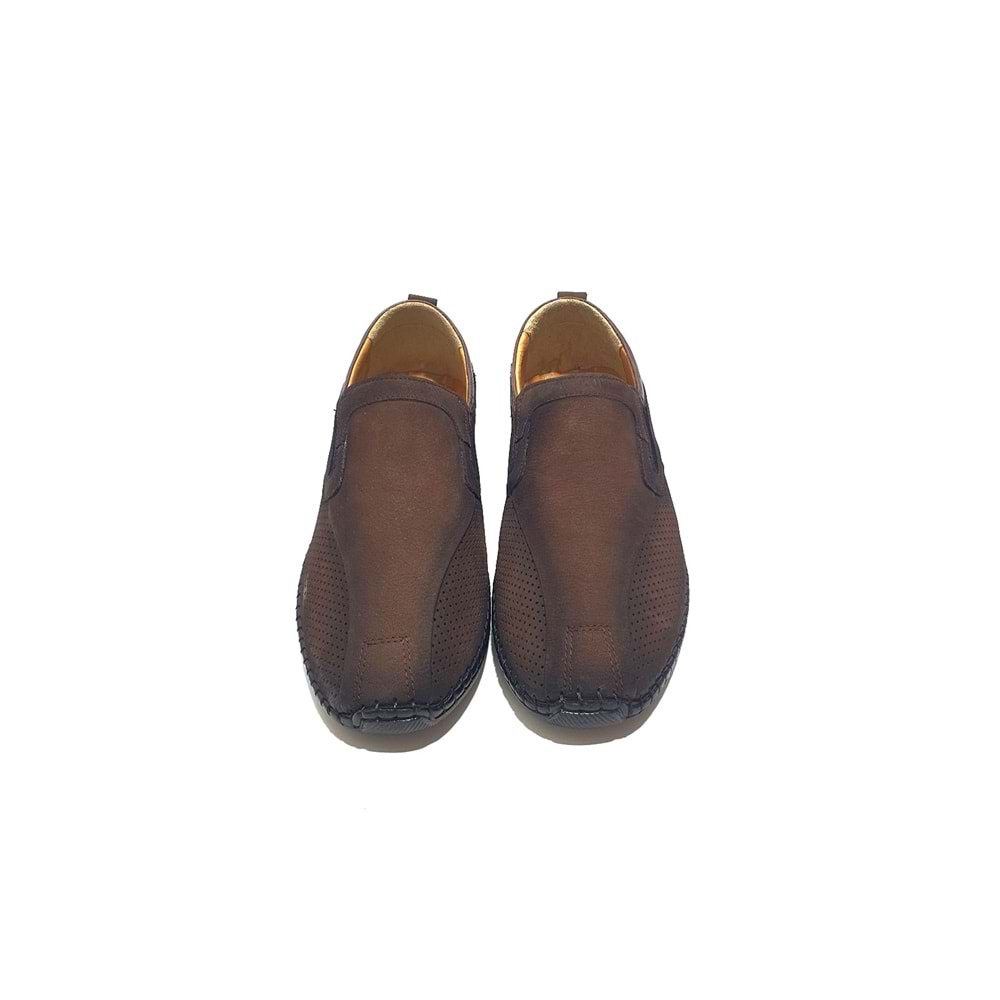 birkan deri erkek günlük ayakkabı - kahverengi - 40