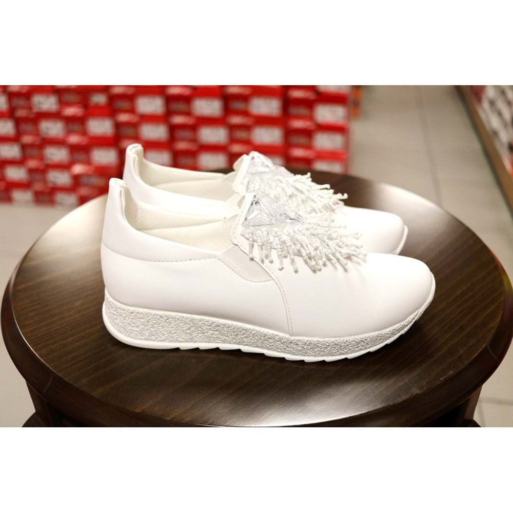 Fancy Bayan Sneakers Ayakkabı - BEYAZ - 36