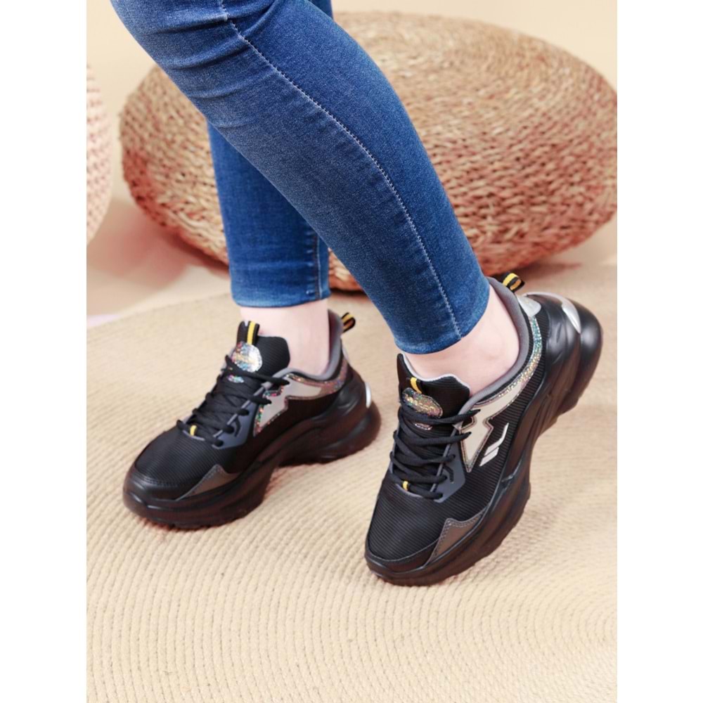 Lescon Easystep Catwalk-2 Anatomik Sneakers Ayakkabı - NKT00976-siyah-38