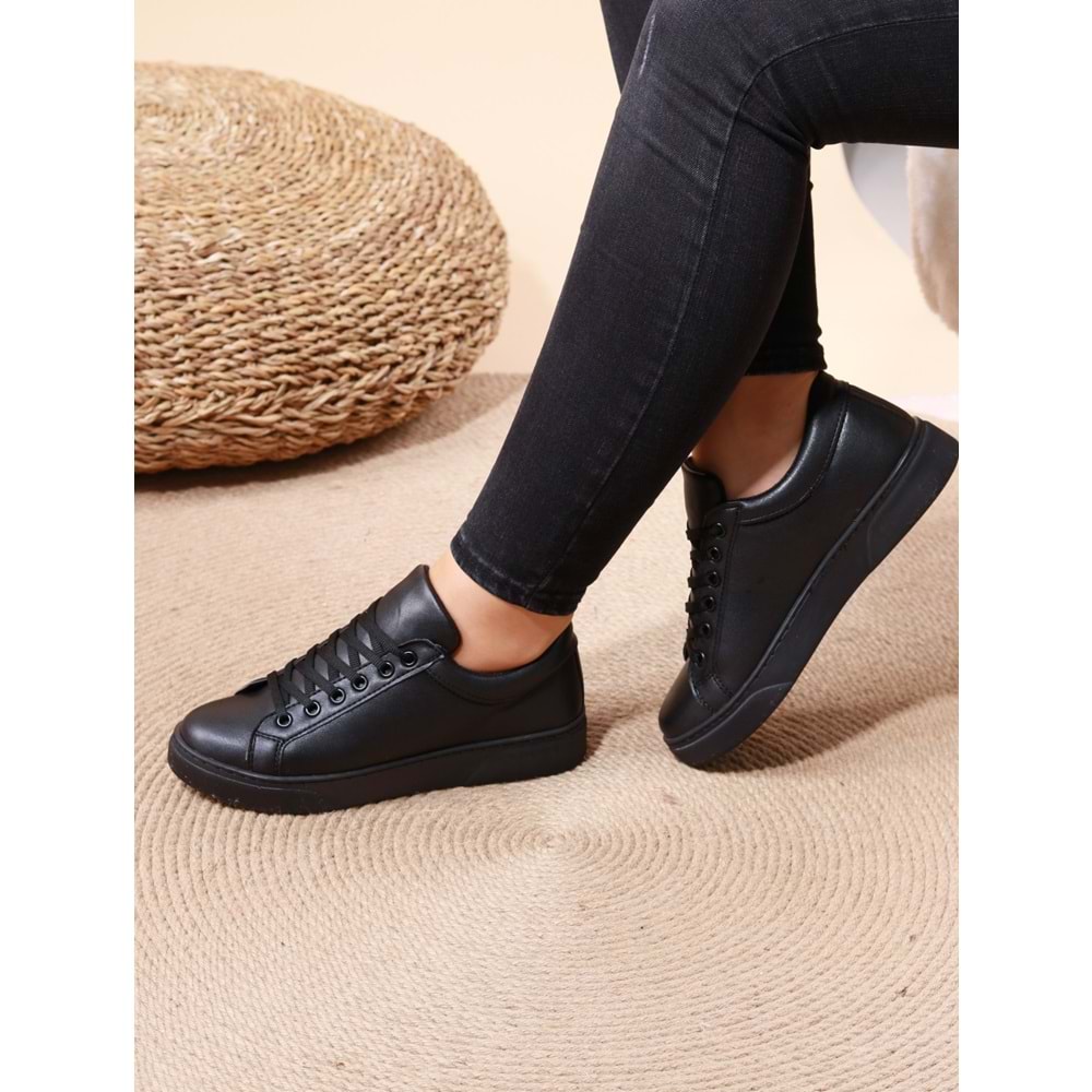 Konfores 1008 Bayan Sneakers Ayakkabı - NKT01008-siyah-36