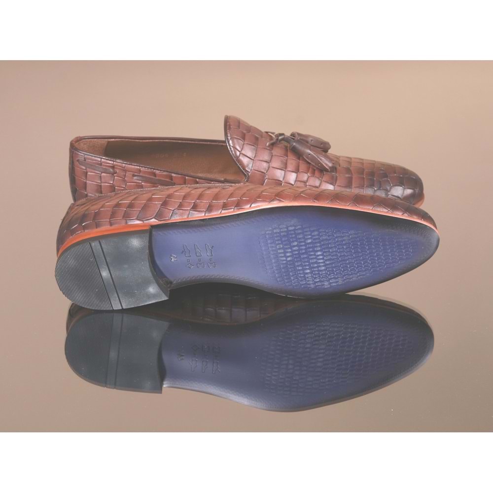 King West 1051 Hakiki Deri Erkek Klasik Ayakkabı - NKT01051-kahverengi-39