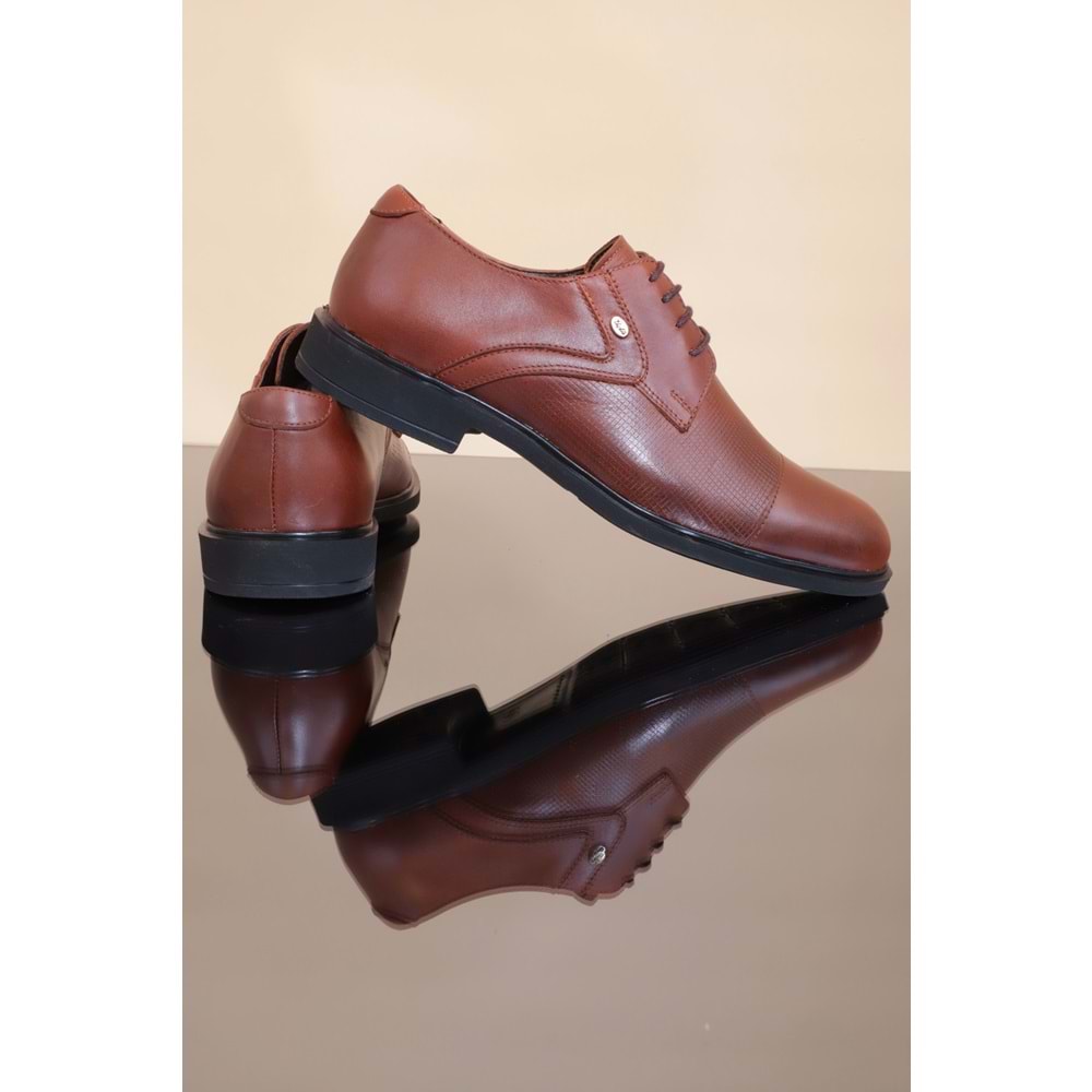 Konfores 1228 Hakiki Deri Klasik Günlük Ayakkabı - NKT01228-kahverengi-41